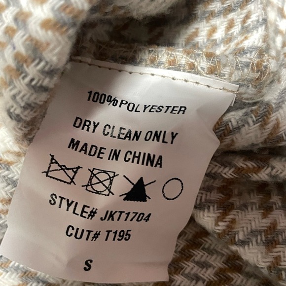 LA MIEL Gray Tan Plaid Shirt Jacket Women's Small - Picture 6 of 10